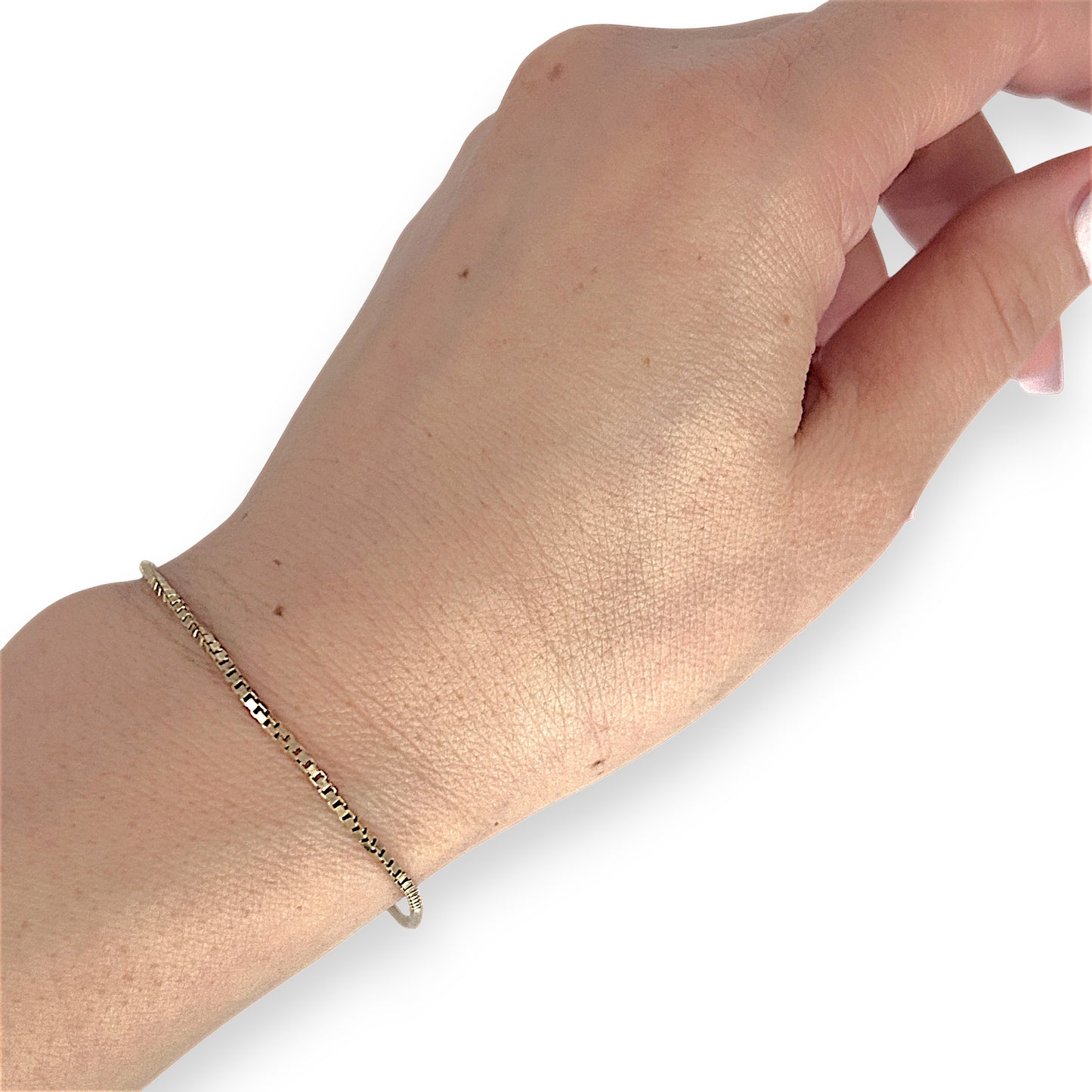 GOLD DEAL | 9ct (9K) Gold Sleek Luxe Detail Box Chain Bracelet 20.5cm