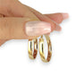 GOLD DEAL | 9ct (9K) Gold Ovoid Sculpted Hoop Earrings 29.3mm