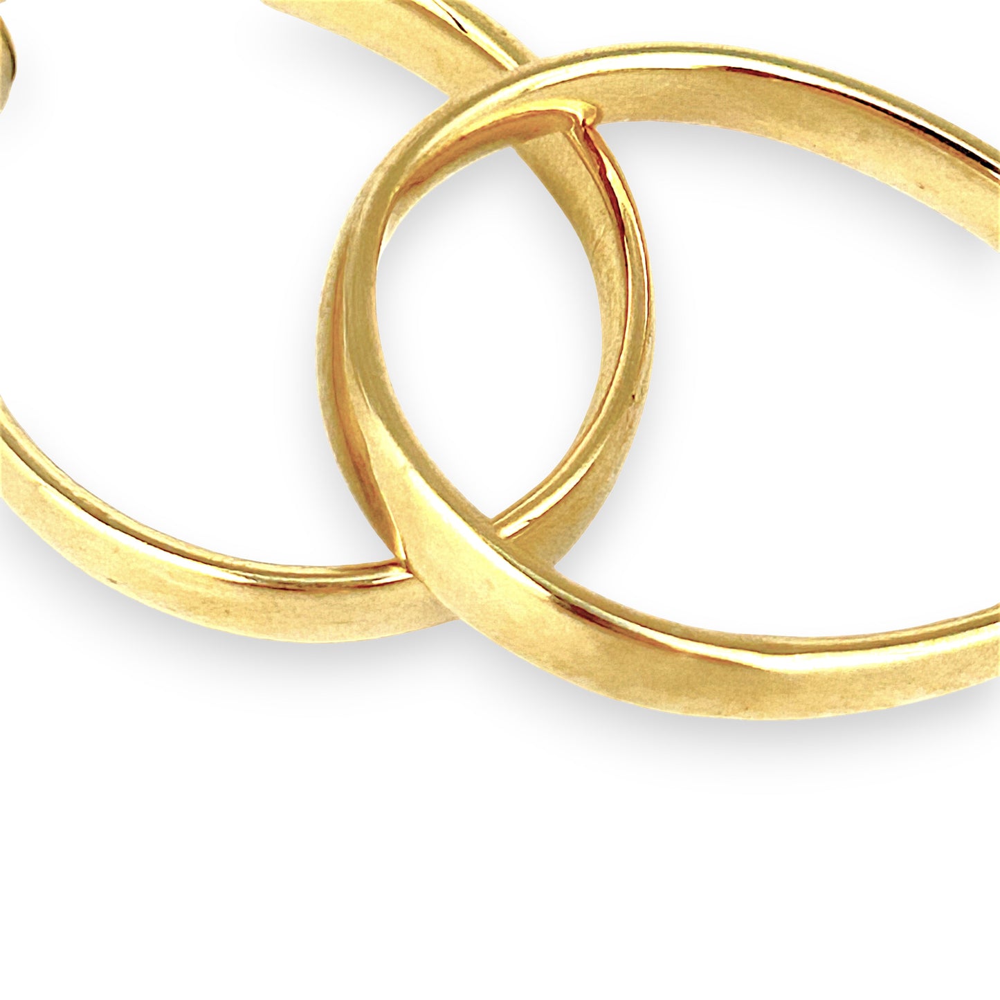 GOLD DEAL | 9ct (9K) Gold Ovoid Sculpted Hoop Earrings 29.3mm