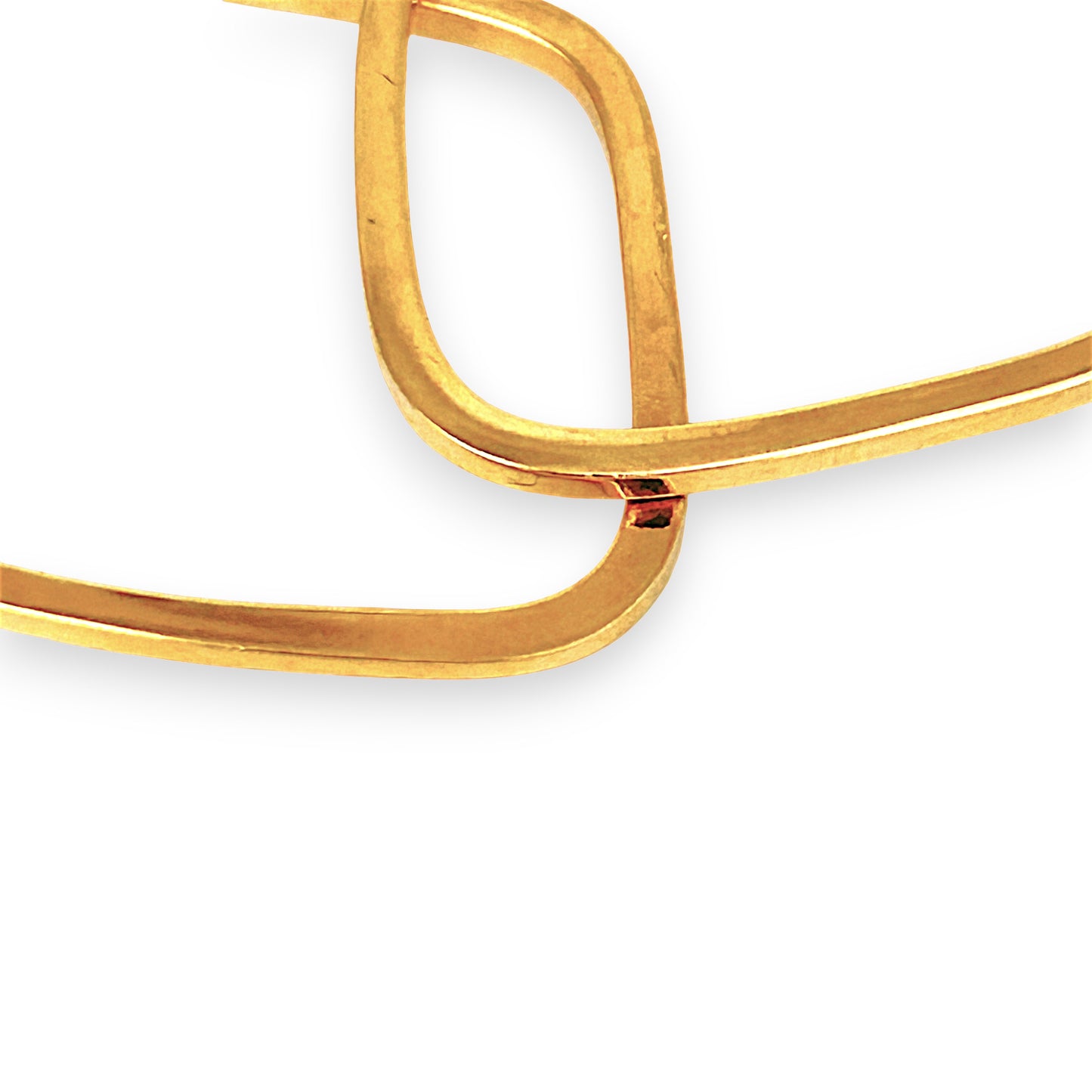GOLD DEAL | 9ct (9K) Gold Soft Square Silhouette Hoop Earrings 32.9mm