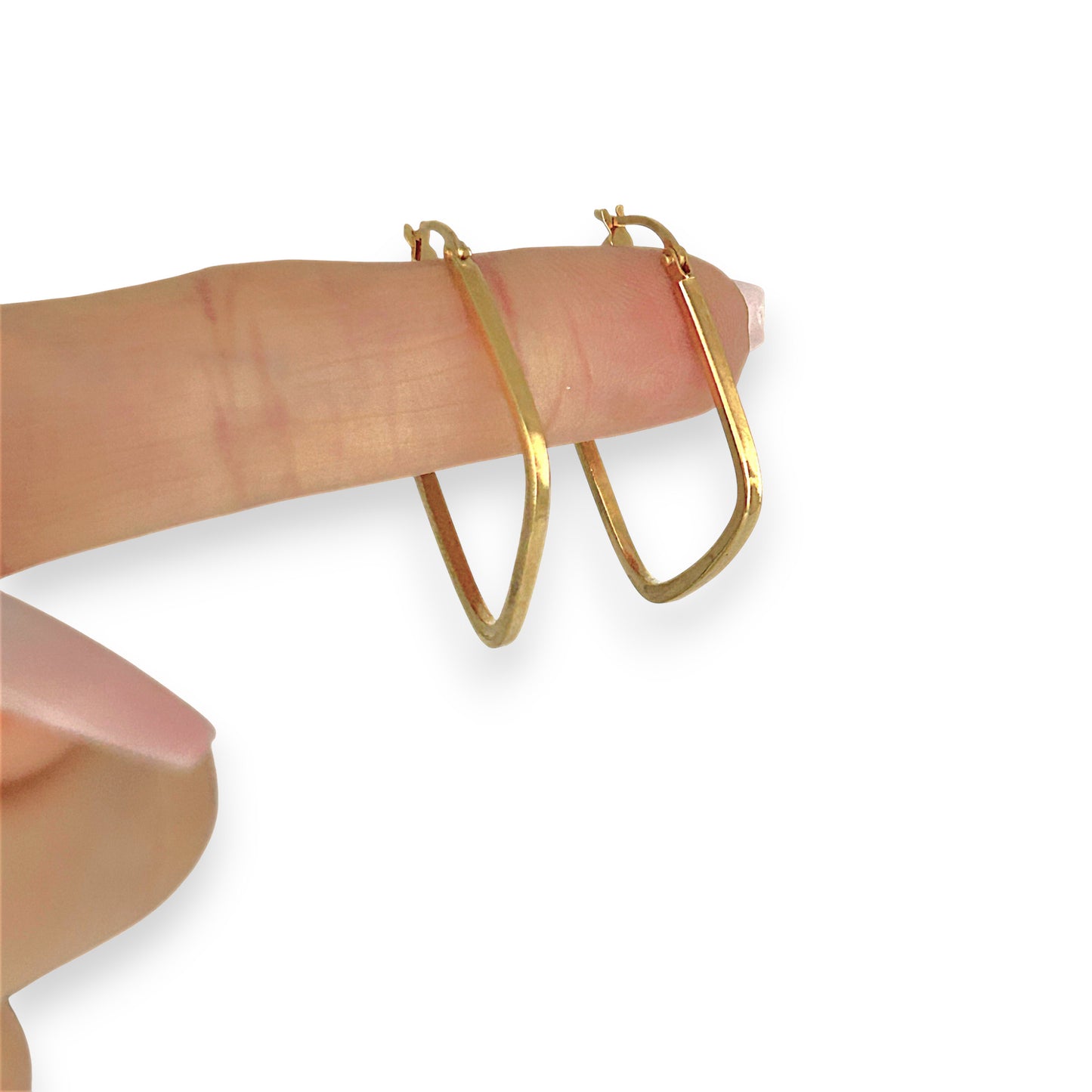 GOLD DEAL | 9ct (9K) Gold Soft Square Silhouette Hoop Earrings 32.9mm