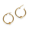 GOLD DEAL | 9ct (9K) Gold Hoop 26.9cm Earrings With Textured Sphere