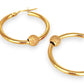 GOLD DEAL | 9ct (9K) Gold Hoop 26.9cm Earrings With Textured Sphere