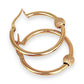 GOLD DEAL | 9ct (9K) Gold Hoop 26.9cm Earrings With Textured Sphere