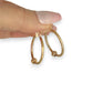 GOLD DEAL | 9ct (9K) Gold Hoop 26.9cm Earrings With Textured Sphere