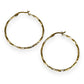 GOLD DEAL | 9ct (9K) Gold Embossed Twist Circle Hoop Earrings 34.1mm