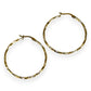 GOLD DEAL | 9ct (9K) Gold Embossed Twist Circle Hoop Earrings 34.1mm