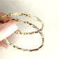 GOLD DEAL | 9ct (9K) Gold Embossed Twist Circle Hoop Earrings 34.1mm