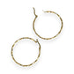 GOLD DEAL | 9ct (9K) Gold Embossed Twist Circle Hoop Earrings 34.1mm