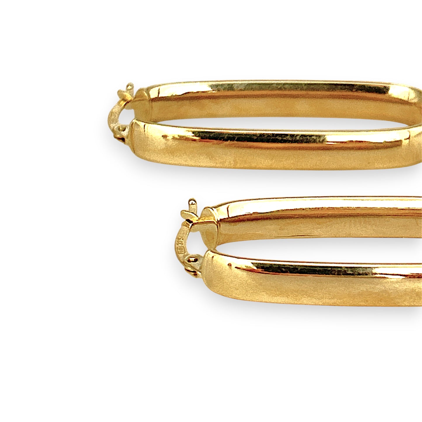 GOLD DEAL | 9ct (9K) Gold Rococo Modern Hoop Earrings 39.3mm