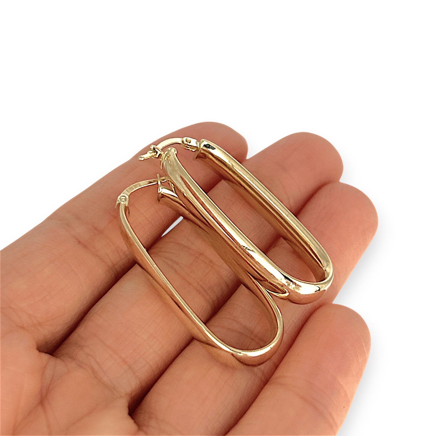 GOLD DEAL | 9ct (9K) Gold Rococo Modern Hoop Earrings 39.3mm