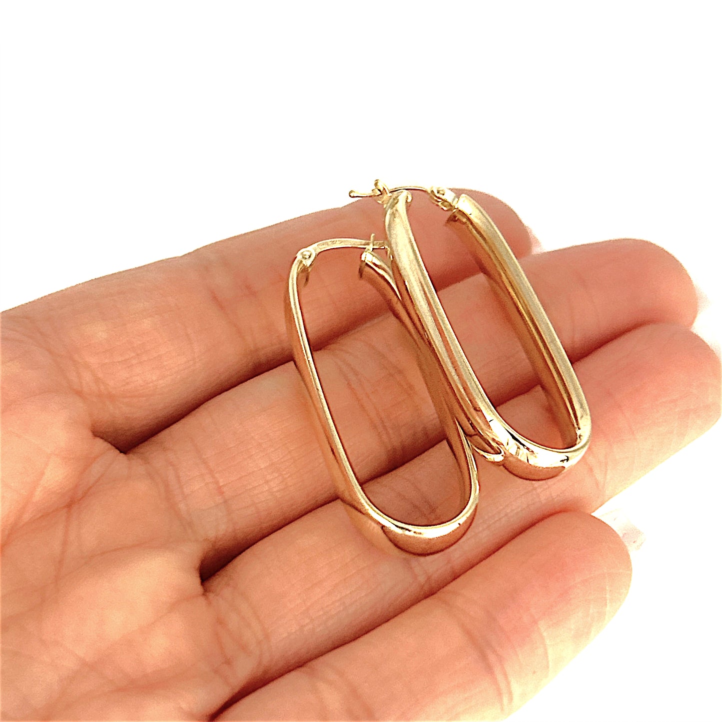 GOLD DEAL | 9ct (9K) Gold Rococo Modern Hoop Earrings 39.3mm