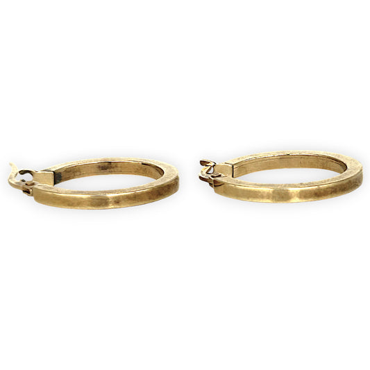 GOLD DEAL | 9ct (9K) Gold Tubular Circle Hoop Earrings 20.1mm
