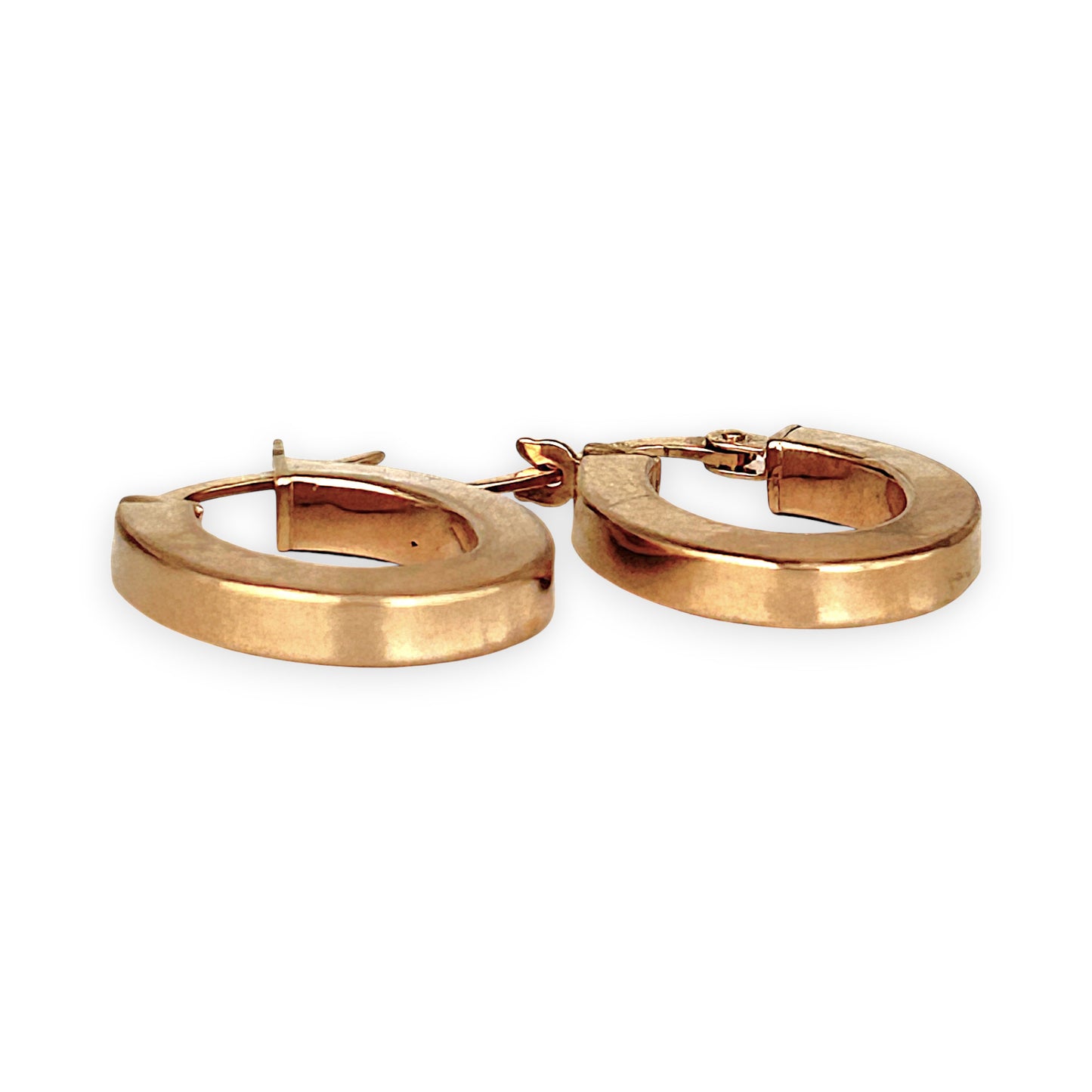 GOLD DEAL | 9ct (9K) Rose Gold Flat-Edge Oval Hoop Earrings