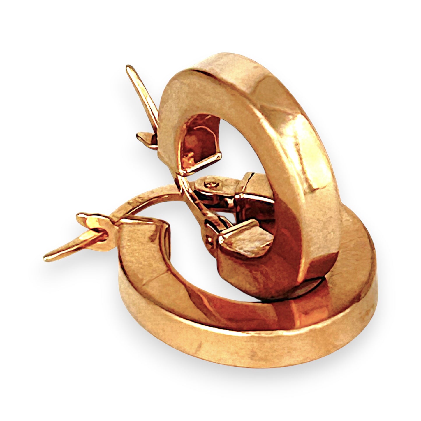 GOLD DEAL | 9ct (9K) Rose Gold Flat-Edge Oval Hoop Earrings