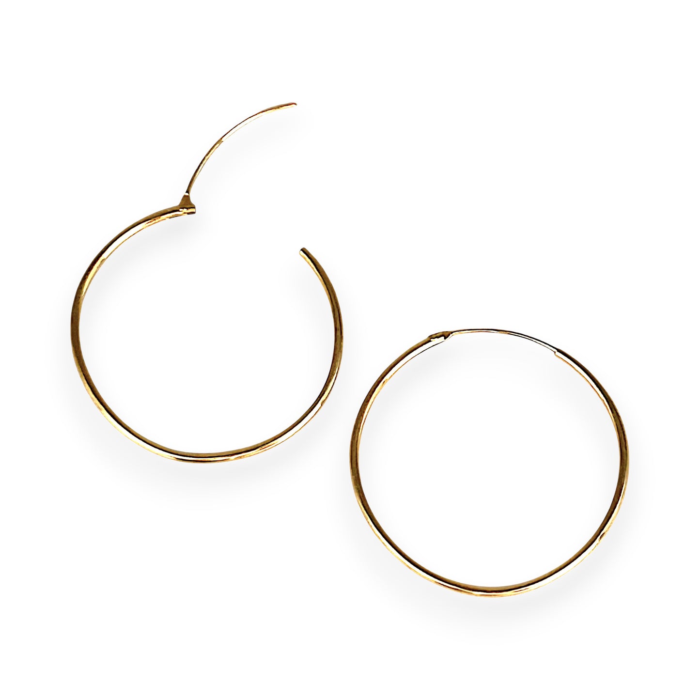 GOLD DEAL | 9ct (9K) Gold Minimalist Sleeper Hoop Earrings 34.1mm