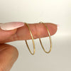GOLD DEAL | 9ct (9K) Gold Minimalist Sleeper Hoop Earrings 34.1mm