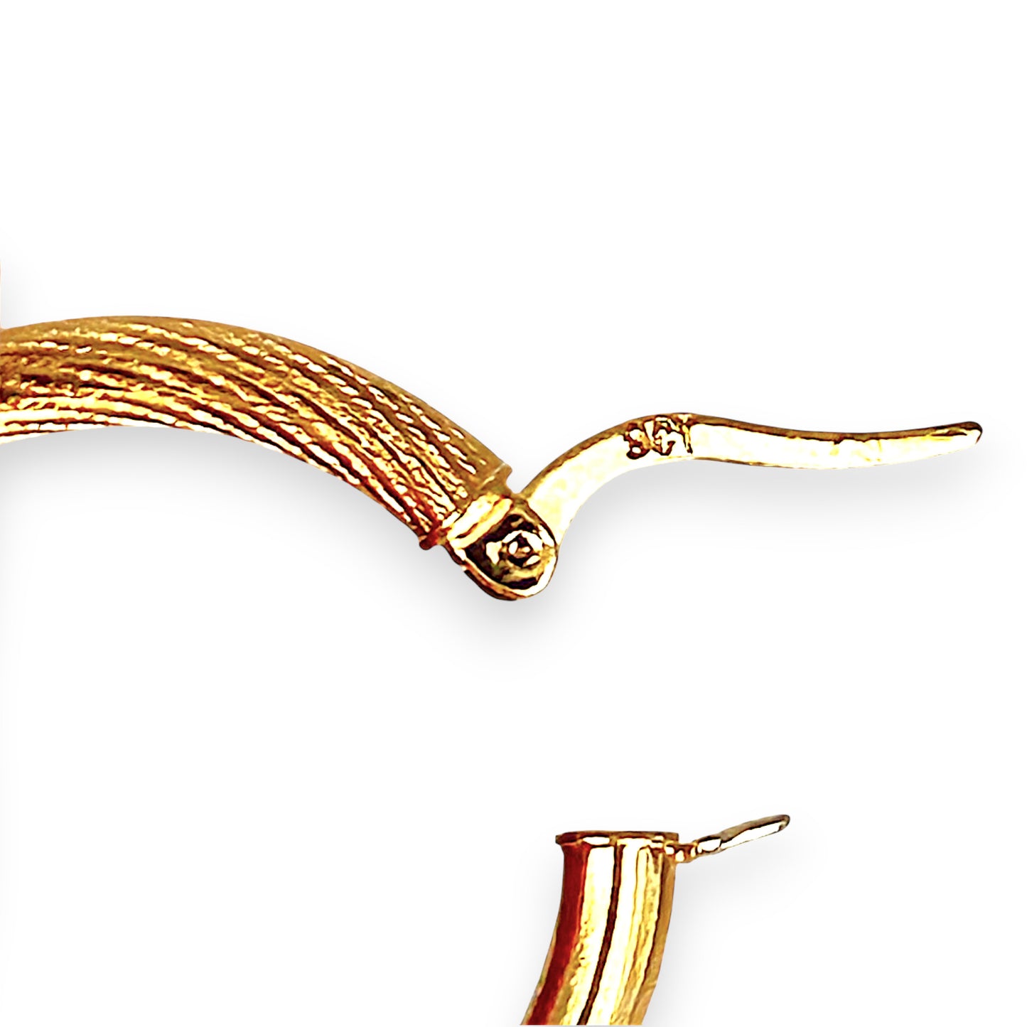 GOLD DEAL | 9ct (9K) Y/W Gold Textured Hoop Earrings – 26.4mm