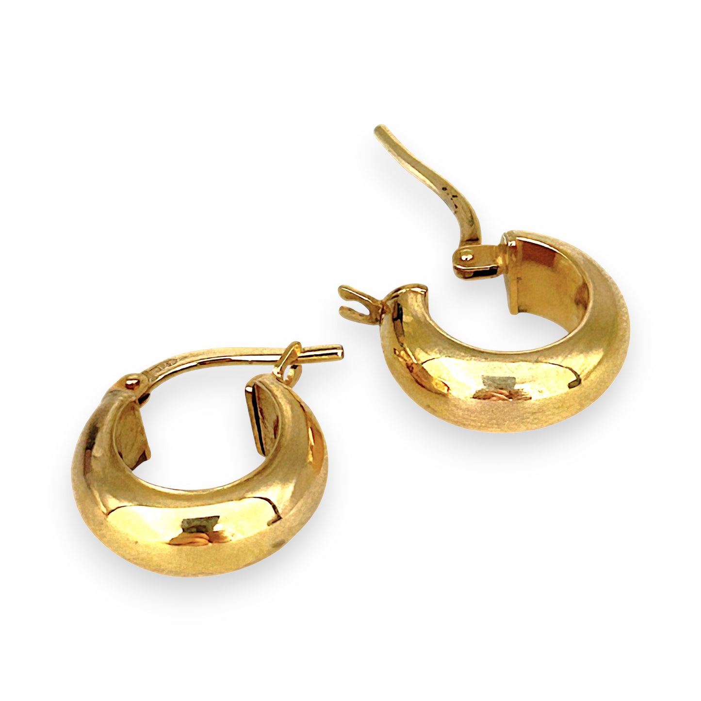 GOLD DEAL | 9ct (9K) Gold 13.5mm Dome Hoop Earrings