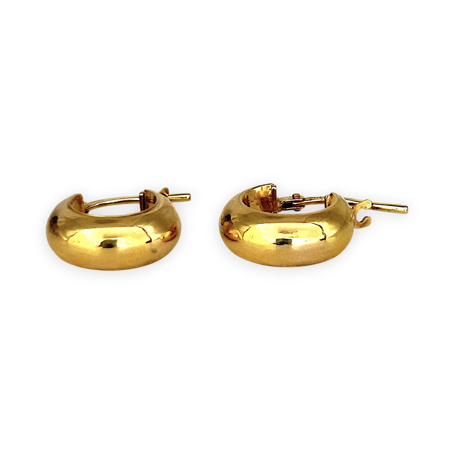 GOLD DEAL | 9ct (9K) Gold 13.5mm Dome Hoop Earrings