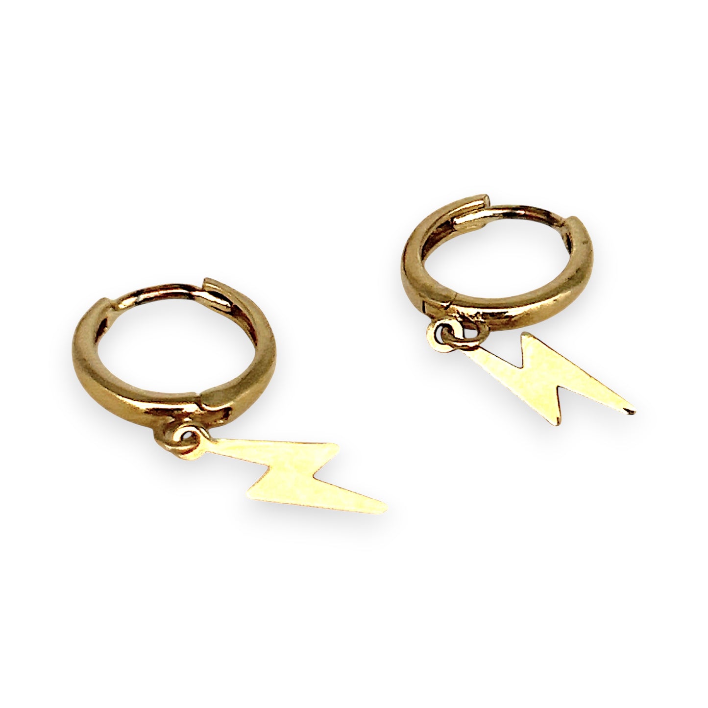 GOLD DEAL | 9ct Gold Lightning Bolt Hoop Earrings