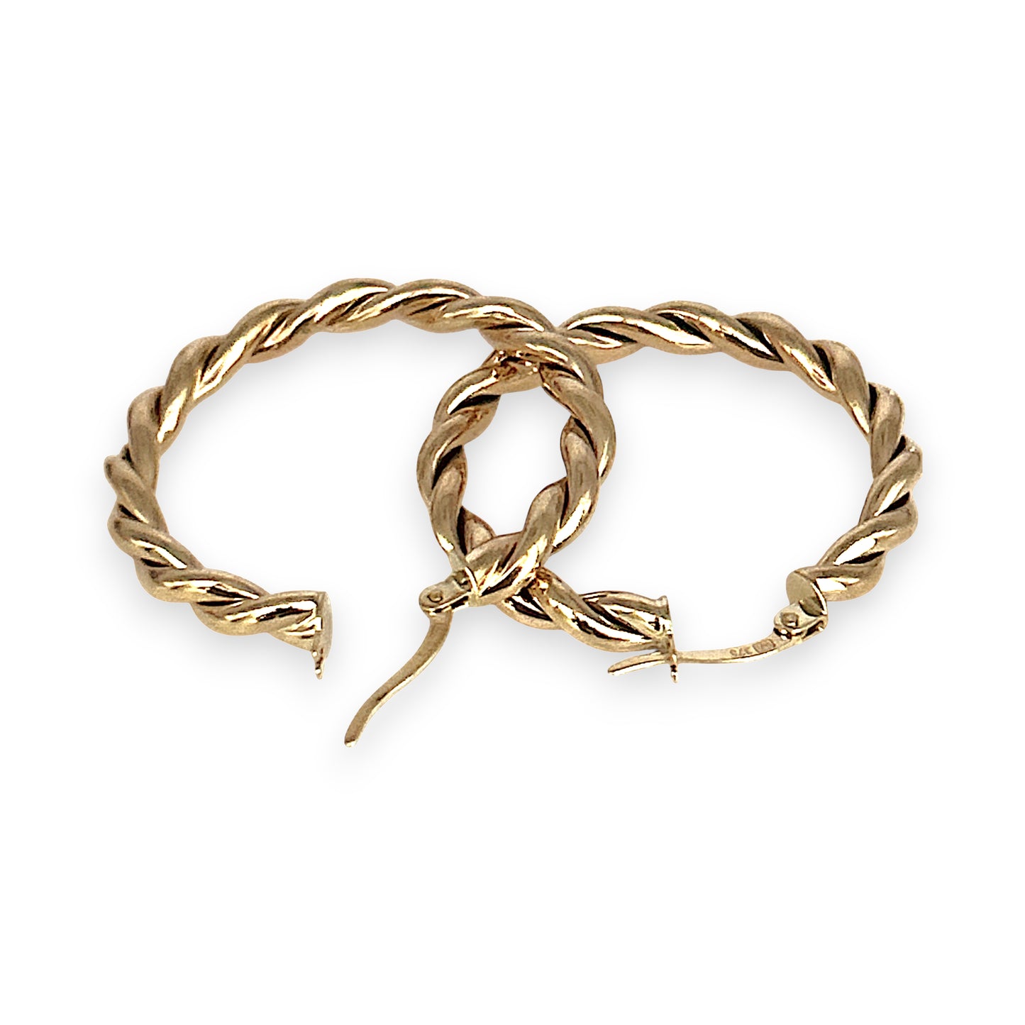 GOLD DEAL | 9ct (9K) Gold Twisted Elegance Hoop  Earrings 33.3mm