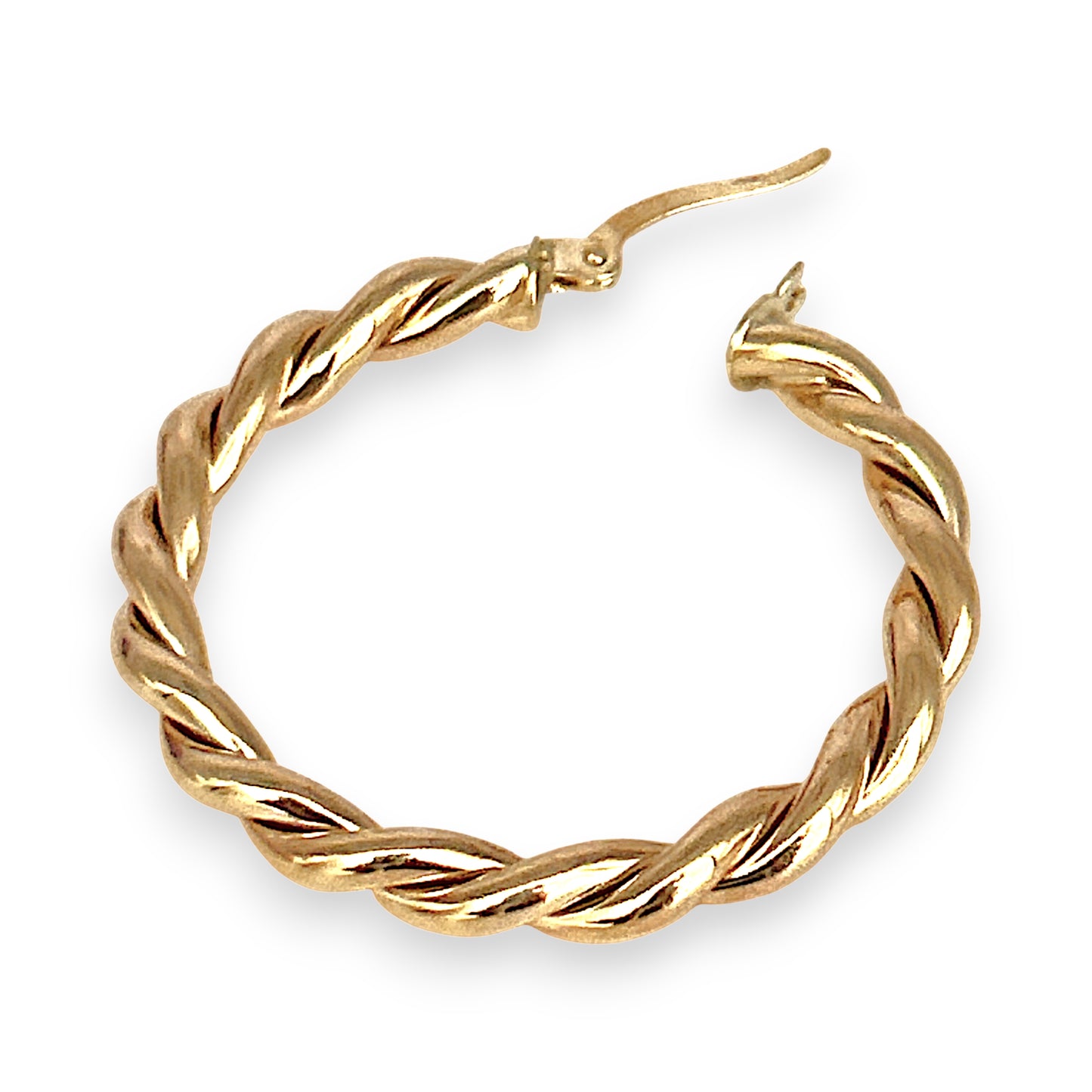 GOLD DEAL | 9ct (9K) Gold Twisted Elegance Hoop  Earrings 33.3mm