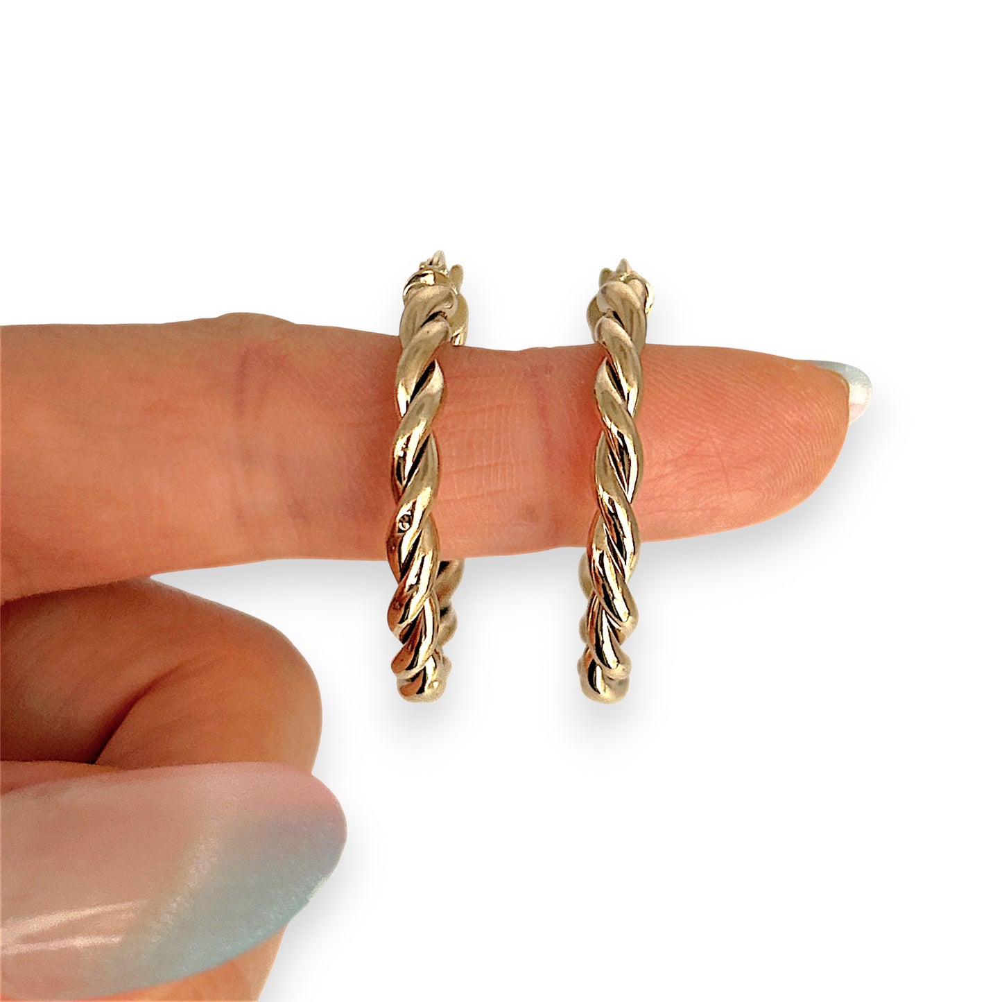 GOLD DEAL | 9ct (9K) Gold Twisted Elegance Hoop  Earrings 33.3mm