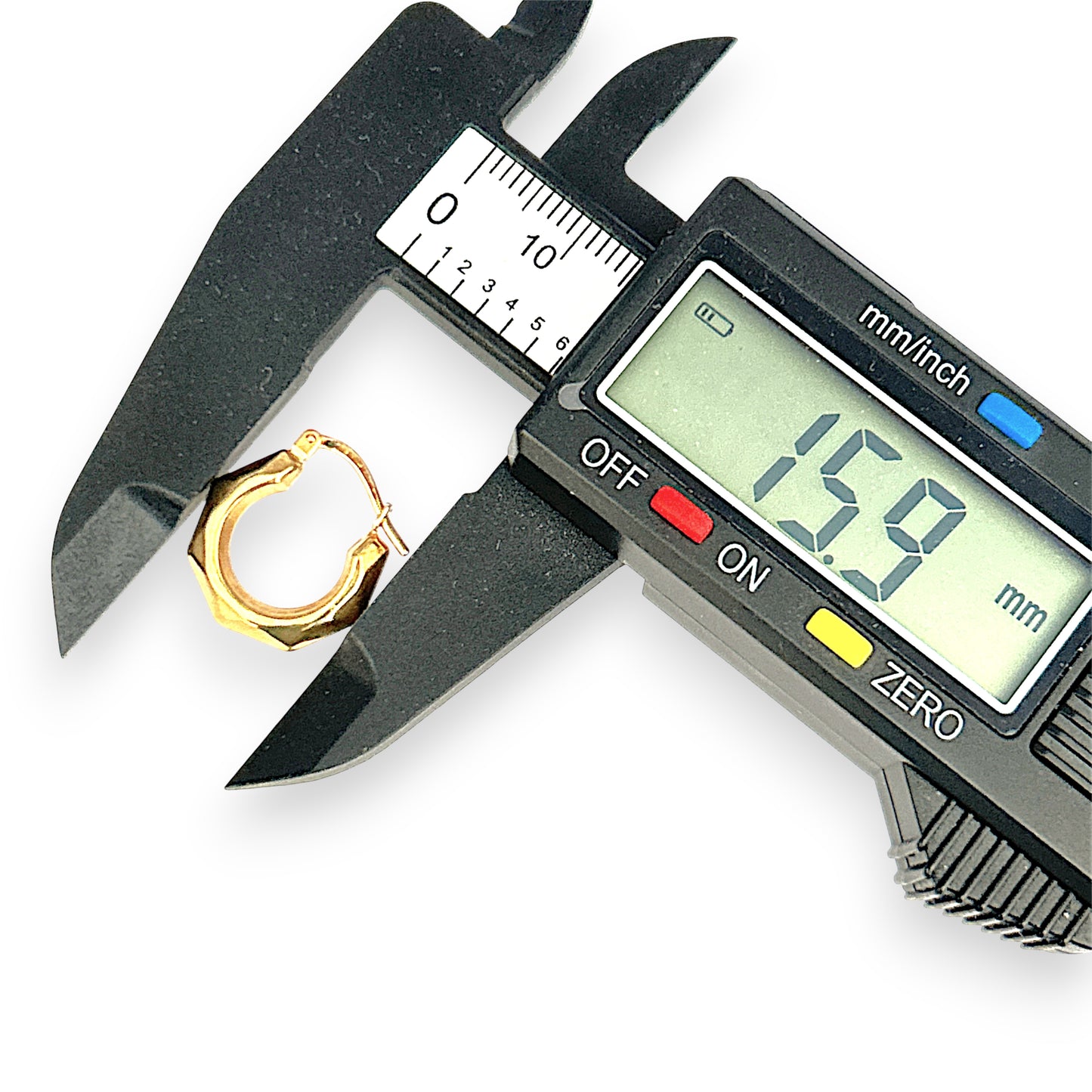 GOLD DEAL | 9ct Gold Vintage UNO A ERRE Faceted Hoop Earrings 15.9mm