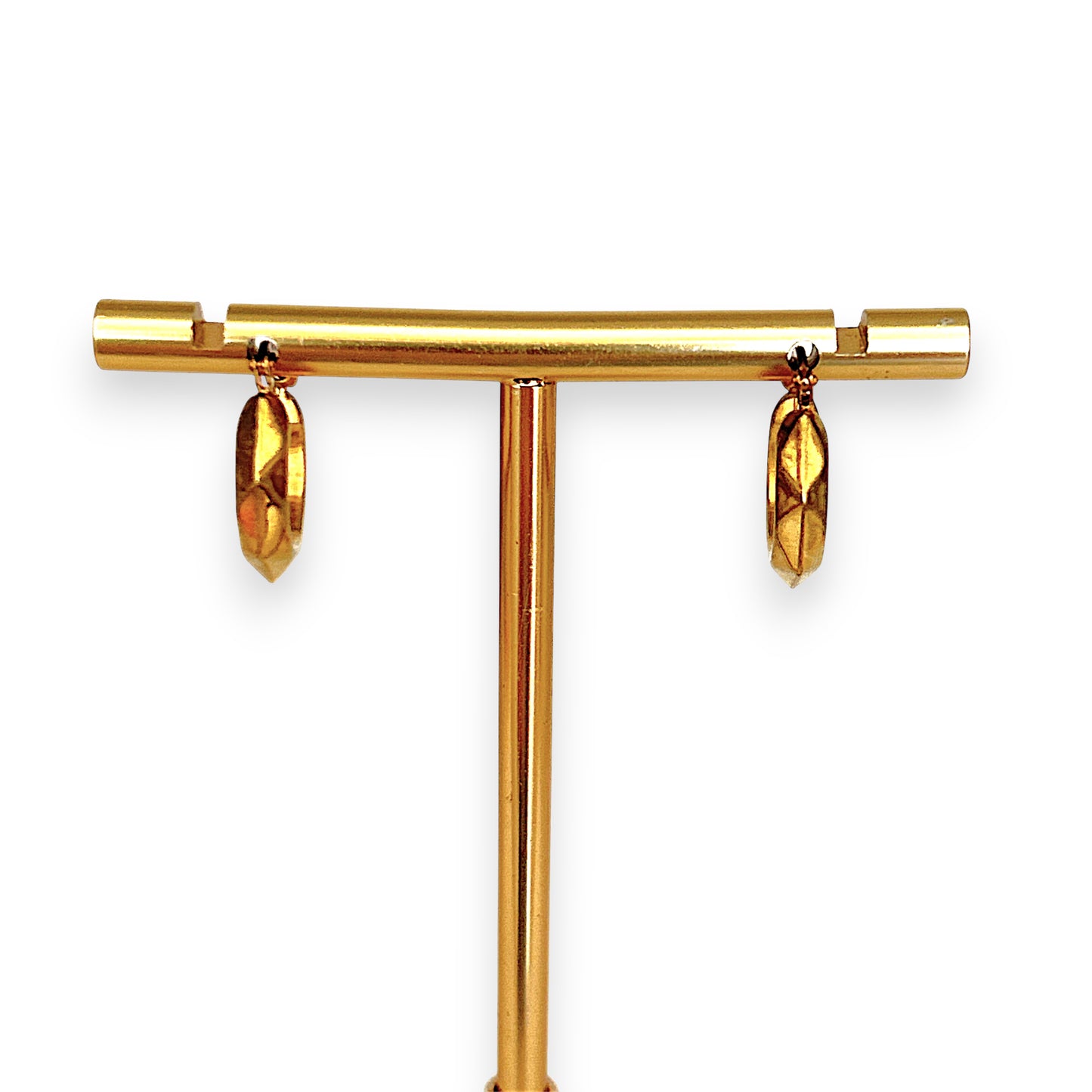 GOLD DEAL | 9ct Gold Vintage UNO A ERRE Faceted Hoop Earrings 15.9mm