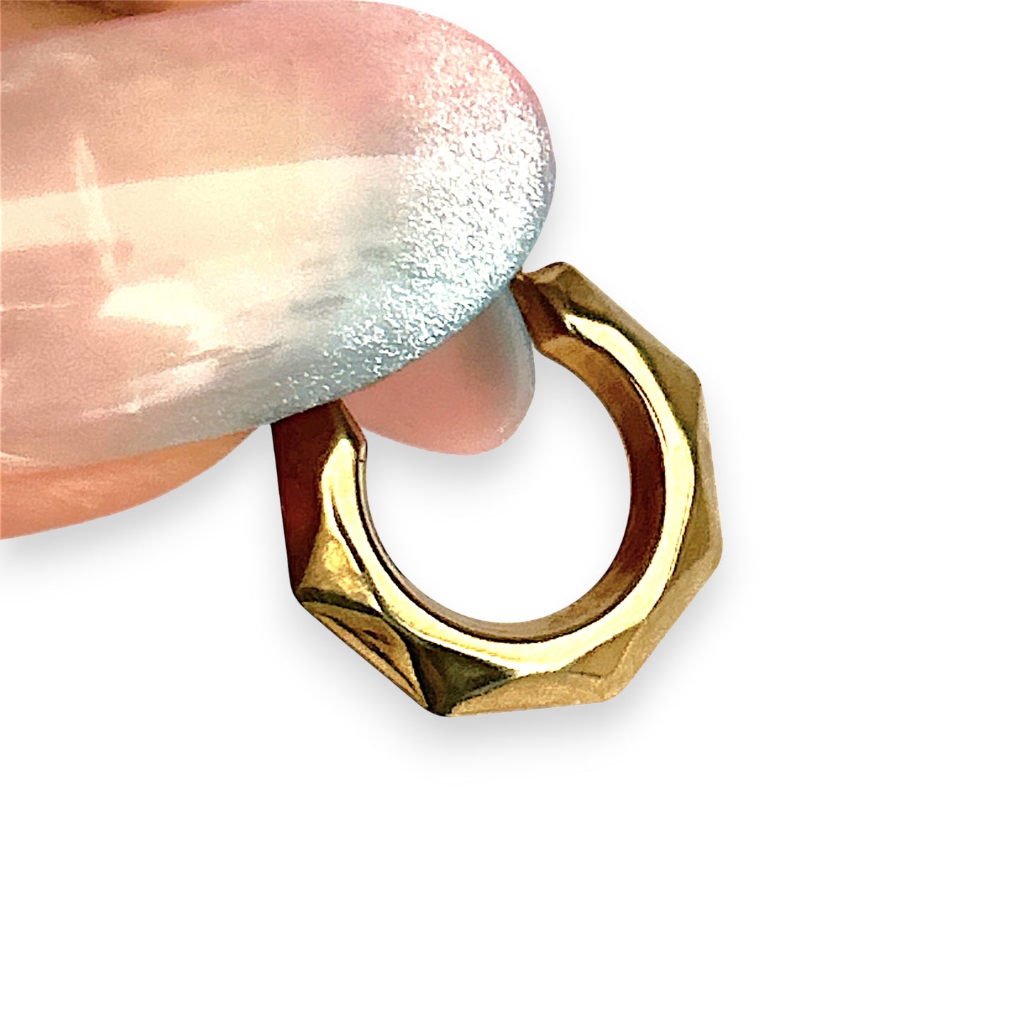 GOLD DEAL | 9ct Gold Vintage UNO A ERRE Faceted Hoop Earrings 15.9mm