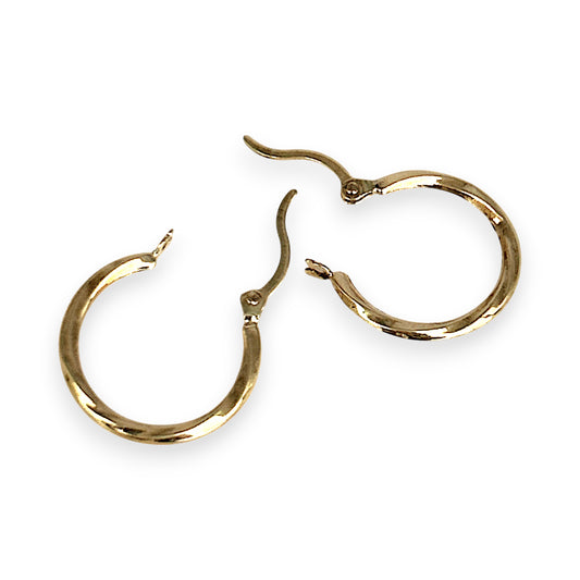GOLD DEAL | 9ct Gold Twist of Elegance Hoop Earrings 14.8mm