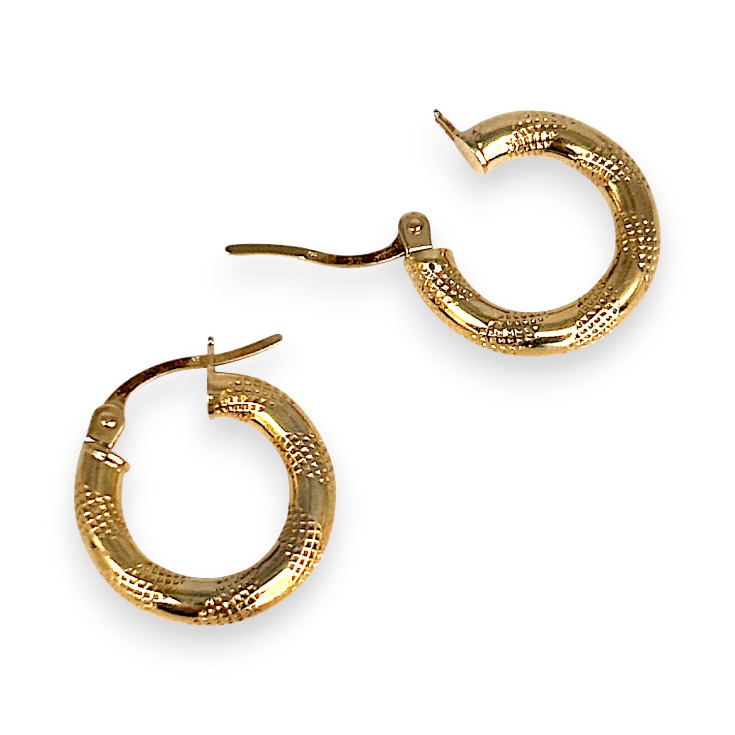 GOLD DEAL | 9ct Gold UNO A ERRE Textured Hoop Earrings - Refurbished