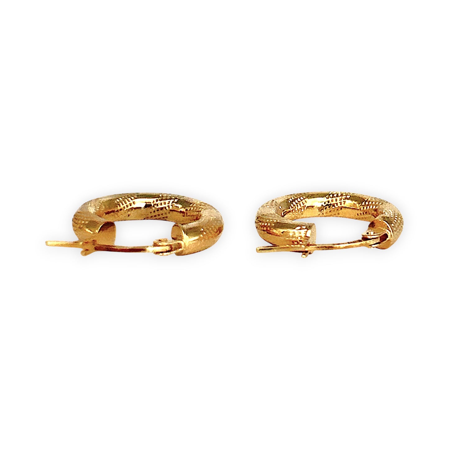 GOLD DEAL | 9ct Gold UNO A ERRE Textured Hoop Earrings - Refurbished