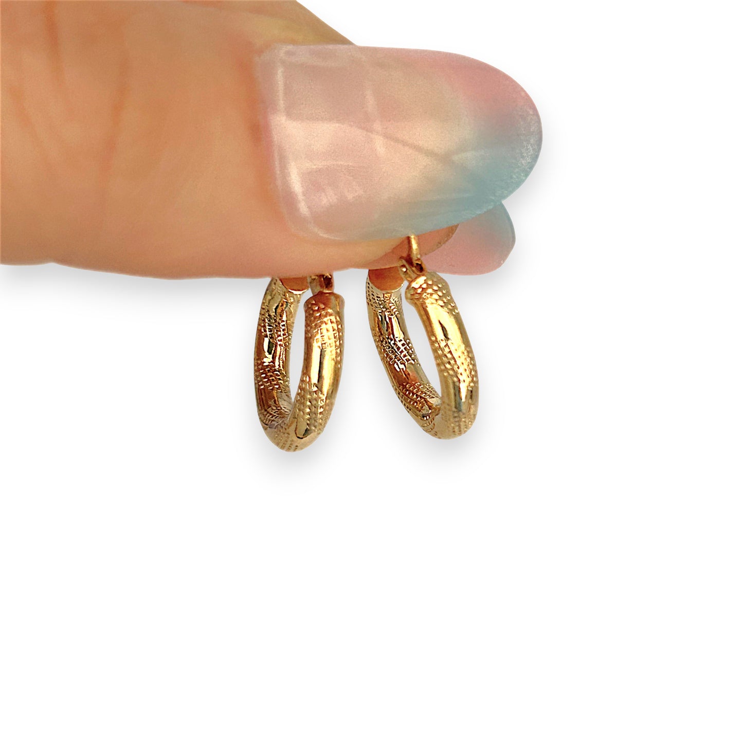 GOLD DEAL | 9ct Gold UNO A ERRE Textured Hoop Earrings - Refurbished
