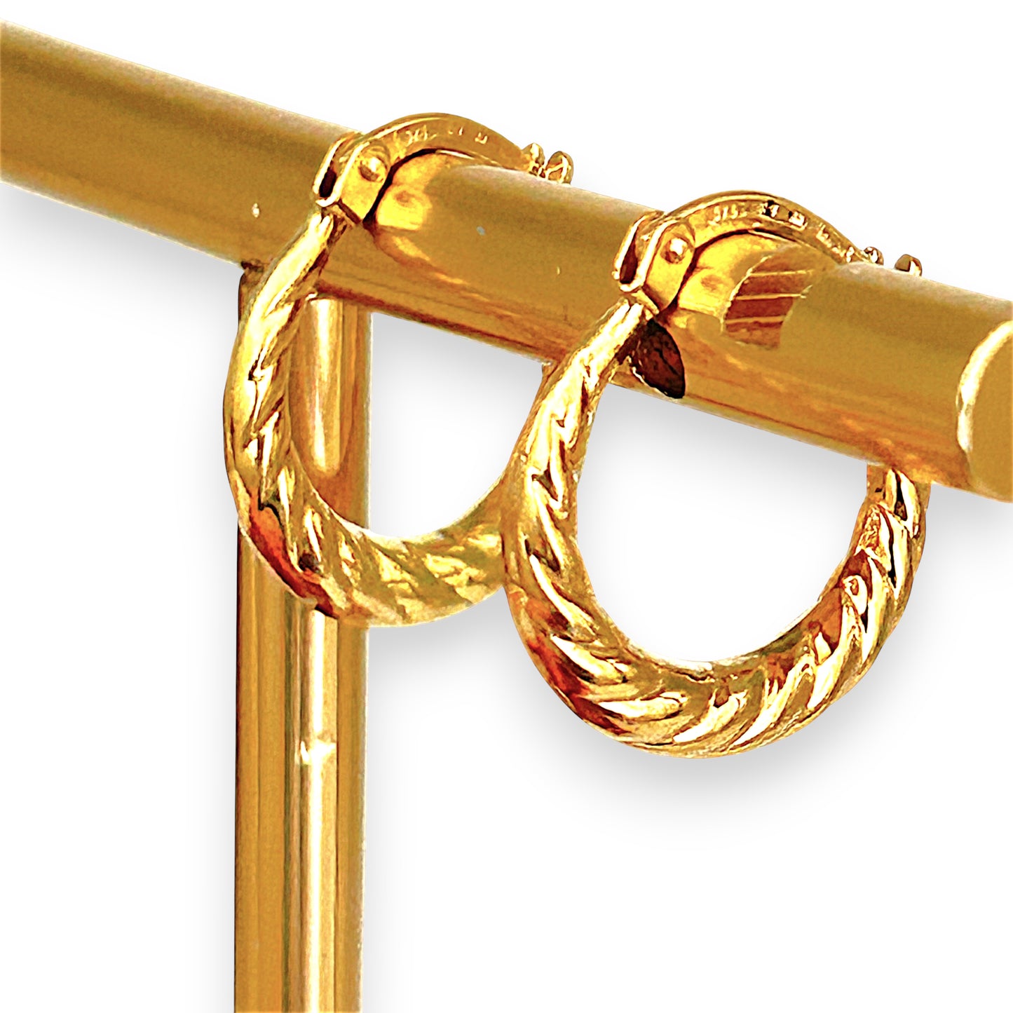 GOLD DEAL | 9ct Gold UNO A ERRE Twisted HoopEarrings - Refurbished