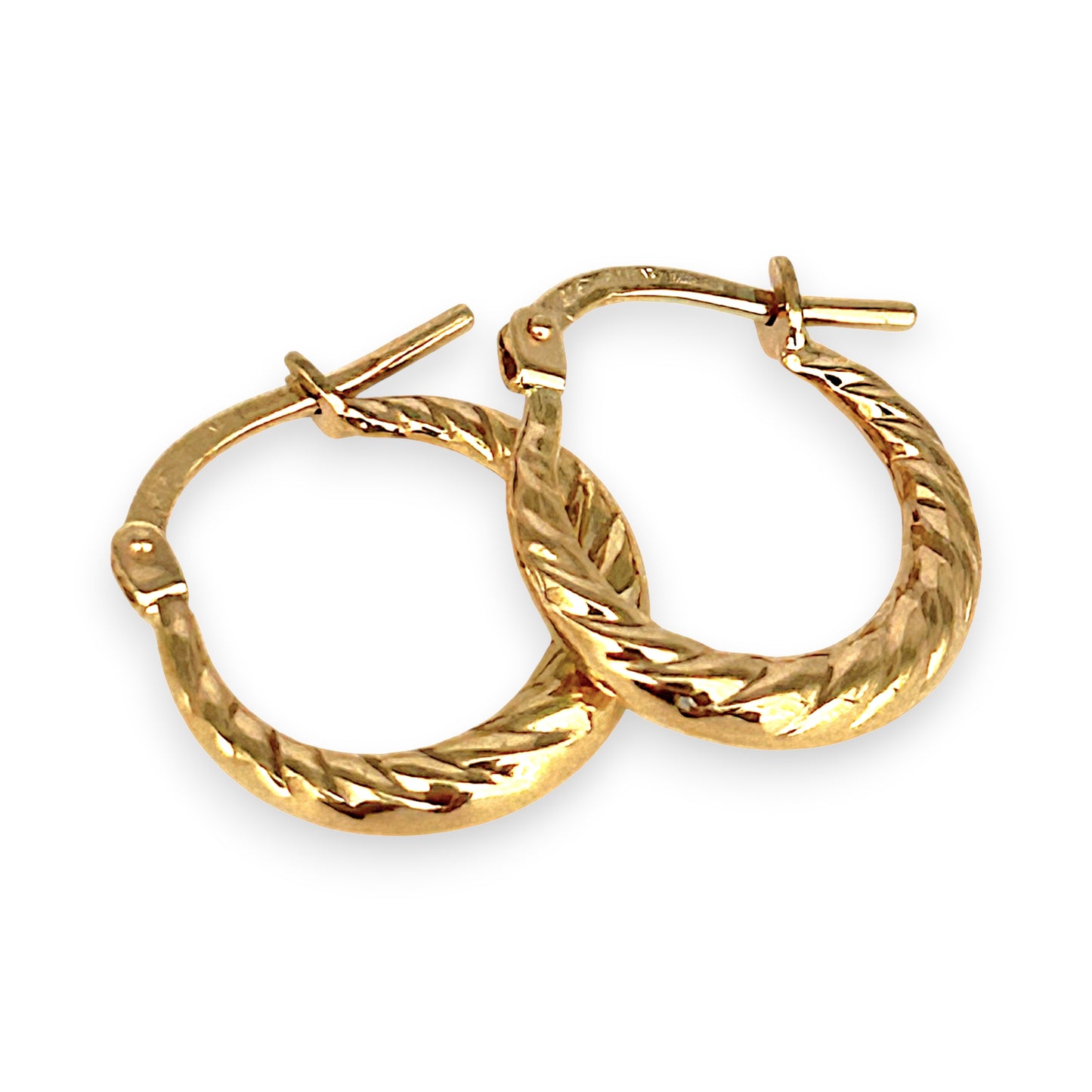 GOLD DEAL | 9ct Gold UNO A ERRE Twisted HoopEarrings - Refurbished