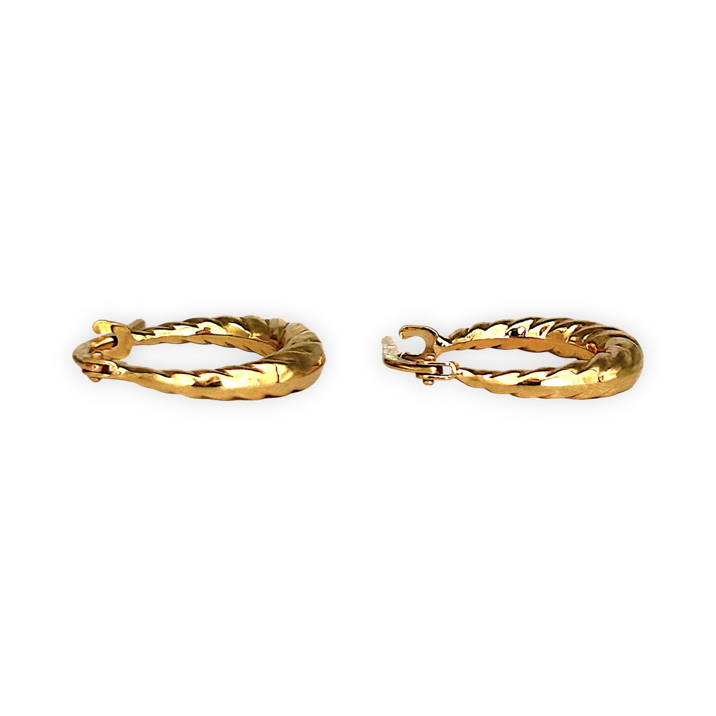 GOLD DEAL | 9ct Gold UNO A ERRE Twisted HoopEarrings - Refurbished