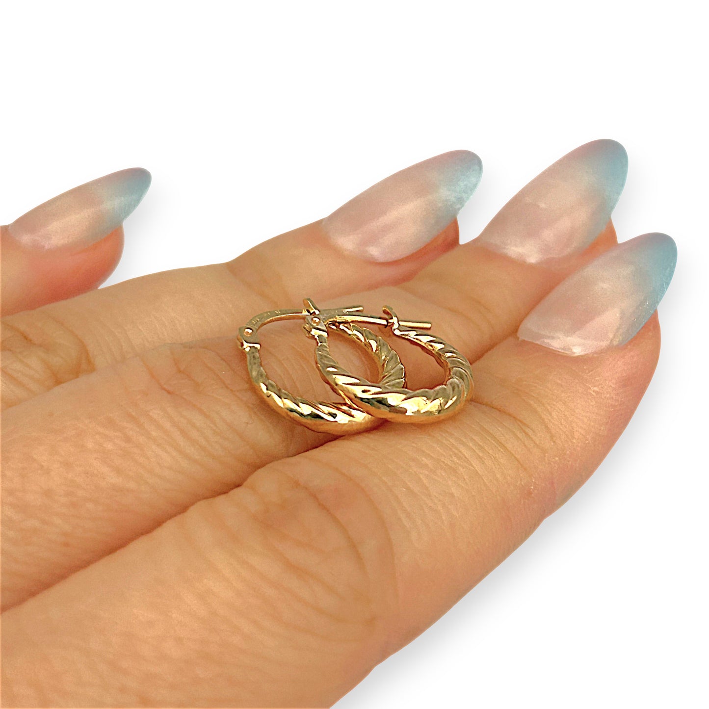 GOLD DEAL | 9ct Gold UNO A ERRE Twisted HoopEarrings - Refurbished