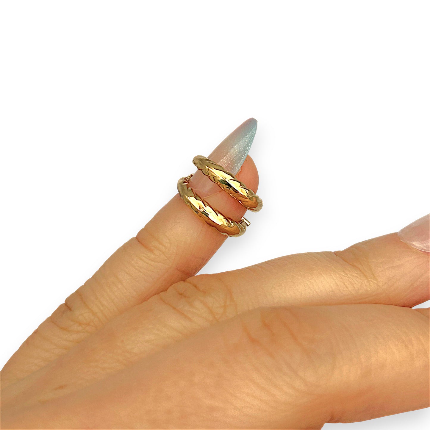 GOLD DEAL | 9ct Gold UNO A ERRE Twisted HoopEarrings - Refurbished