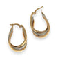 GOLD DEAL | 9ct Y/W Gold Oval Modern Twist Hoop Earrings