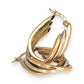 GOLD DEAL | 9ct Y/W Gold Oval Modern Twist Hoop Earrings