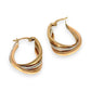 GOLD DEAL | 9ct Y/W Gold Oval Modern Twist Hoop Earrings
