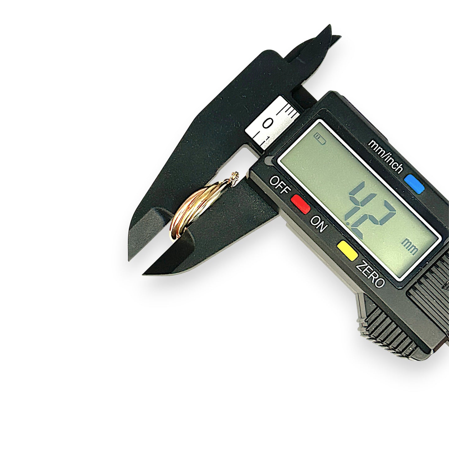 GOLD DEAL | 9ct Y/W/R Gold Tricolour Harmony Hoop Earrings 22.9mm