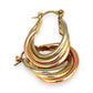 GOLD DEAL | 9ct Y/W/R Gold Tricolour Harmony Hoop Earrings 22.9mm
