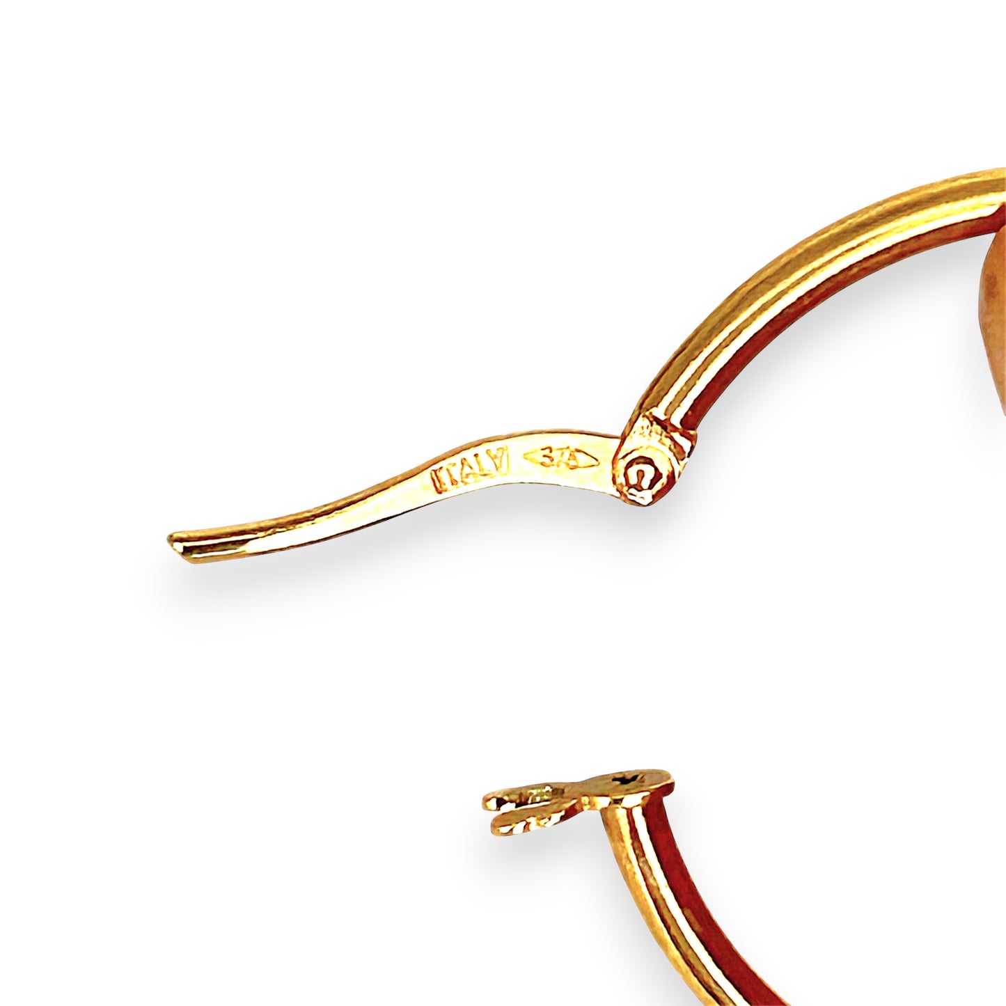 GOLD DEAL | 9ct Y/W/R Gold Trio Bead Hoop Earrings 23.6mm