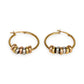 GOLD DEAL | 9ct Y/W/R Gold Trio Bead Hoop Earrings 23.6mm