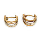 GOLD DEAL | 9ct Y/W Gold Dual-Tone Faceted Hoop Earrings