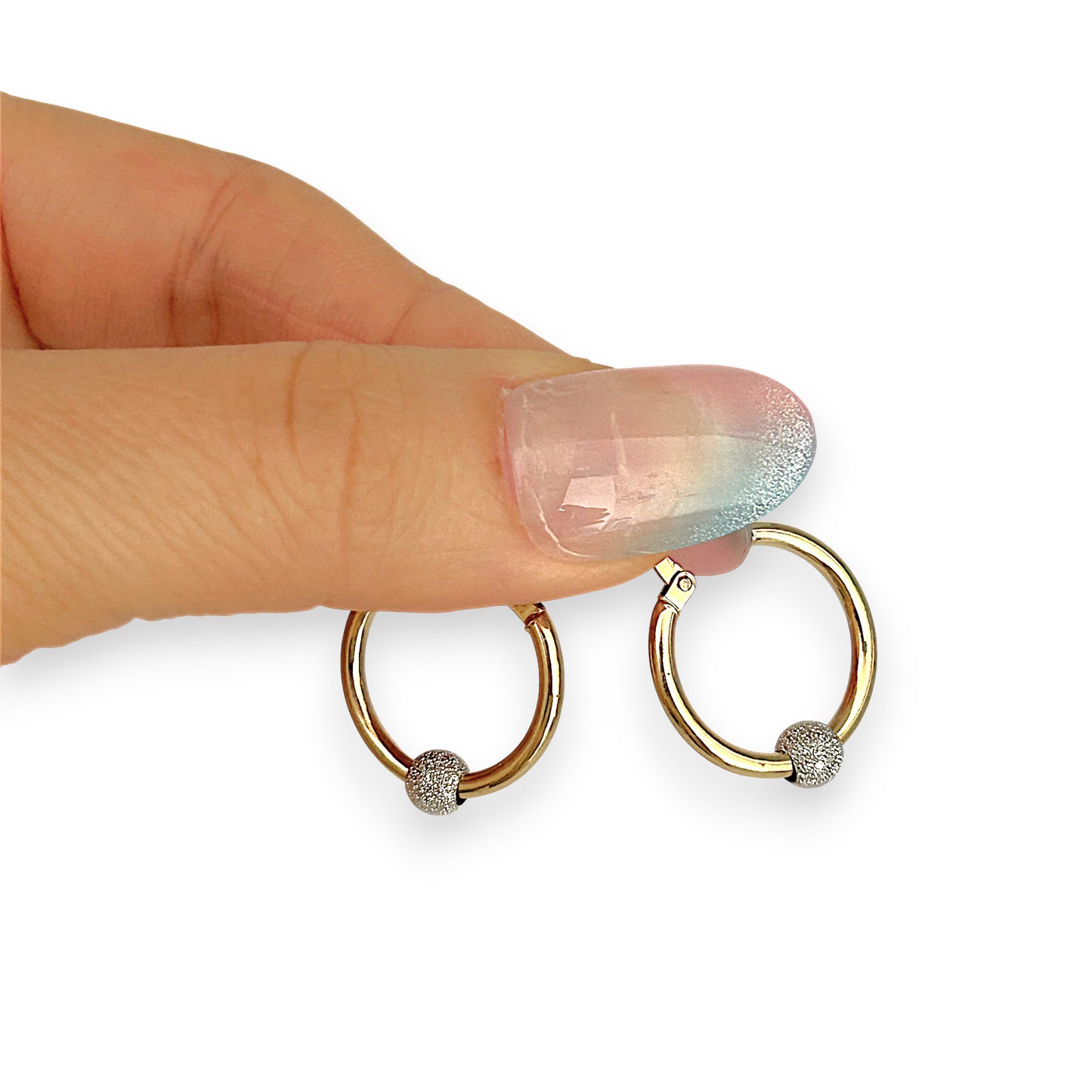 GOLD DEAL | 9ct Gold Hoop Earrings with White Gold Accent 19.9mm