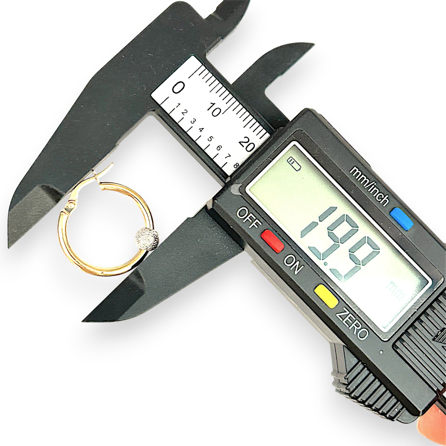 GOLD DEAL | 9ct Gold Hoop Earrings with White Gold Accent 19.9mm